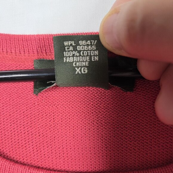 Eddie Bauer Sweater Womens XL Pink Cotton Knit Kangaroo Pocket Drawstring Hem - Picture 4 of 11